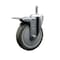 Service Caster 5'' Gray Poly Wheel Swivel 7/16'' Stem Caster with Total Lock Brake SCC-GRTTL20S514-PPUB-716138 - alternate 1